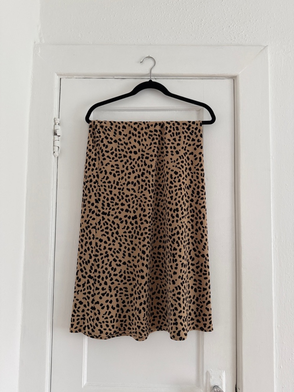 Sanctuary Leopard-Print A-Line Midi Skirt in Tan and Black